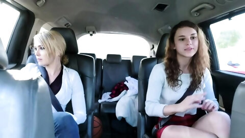 A teen stepdaughter blowjobs and fucks stepdad to get a car